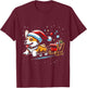 Corgi Santa Christmas Tree Lights, Funny Ugly Pajamas Women T-Shirt - T-Shirt | Maroon