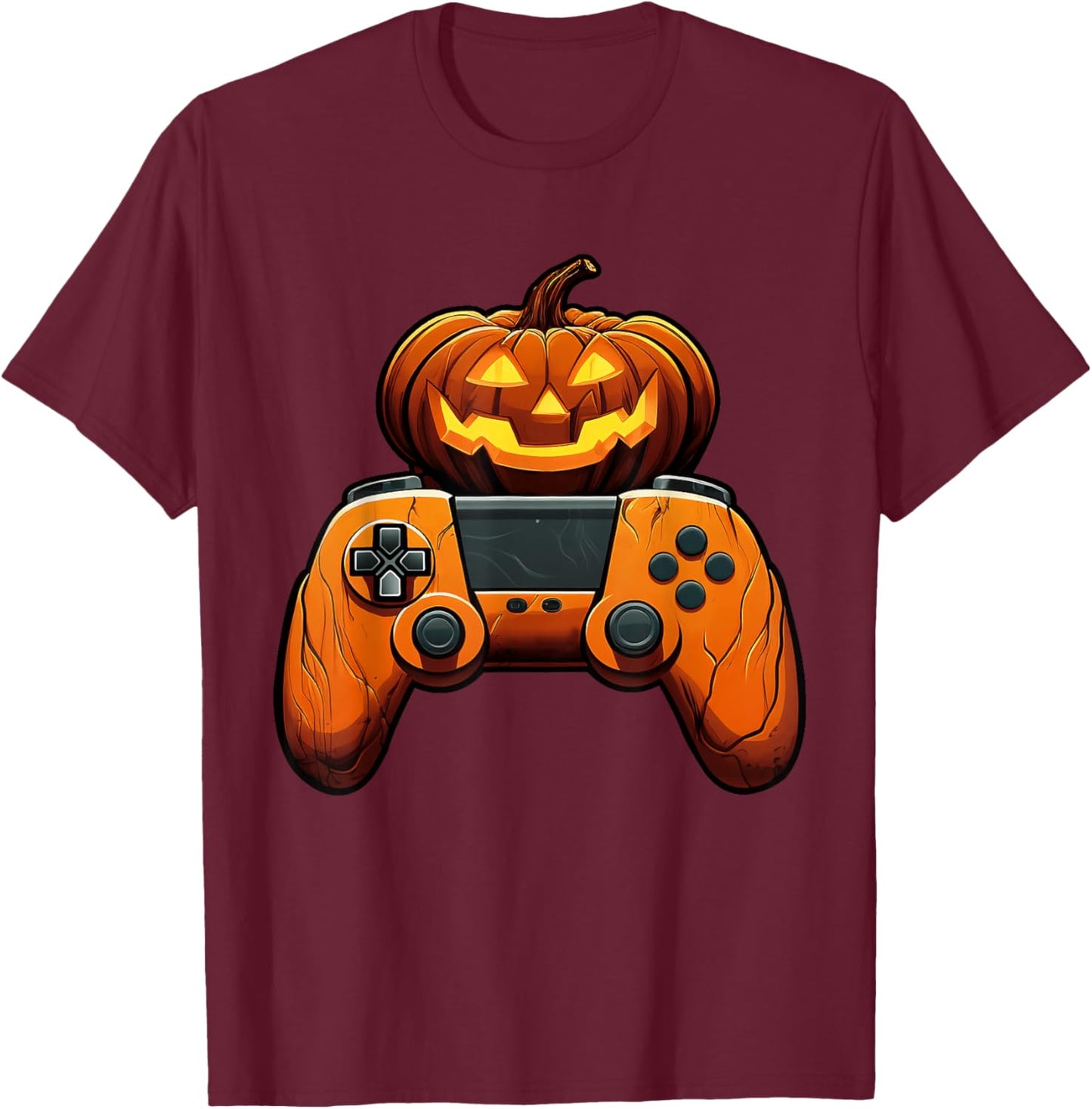 Halloween Skeleton Zombie Gaming Controllers Mummy Boys Kids T-Shirt - T-Shirt | Maroon