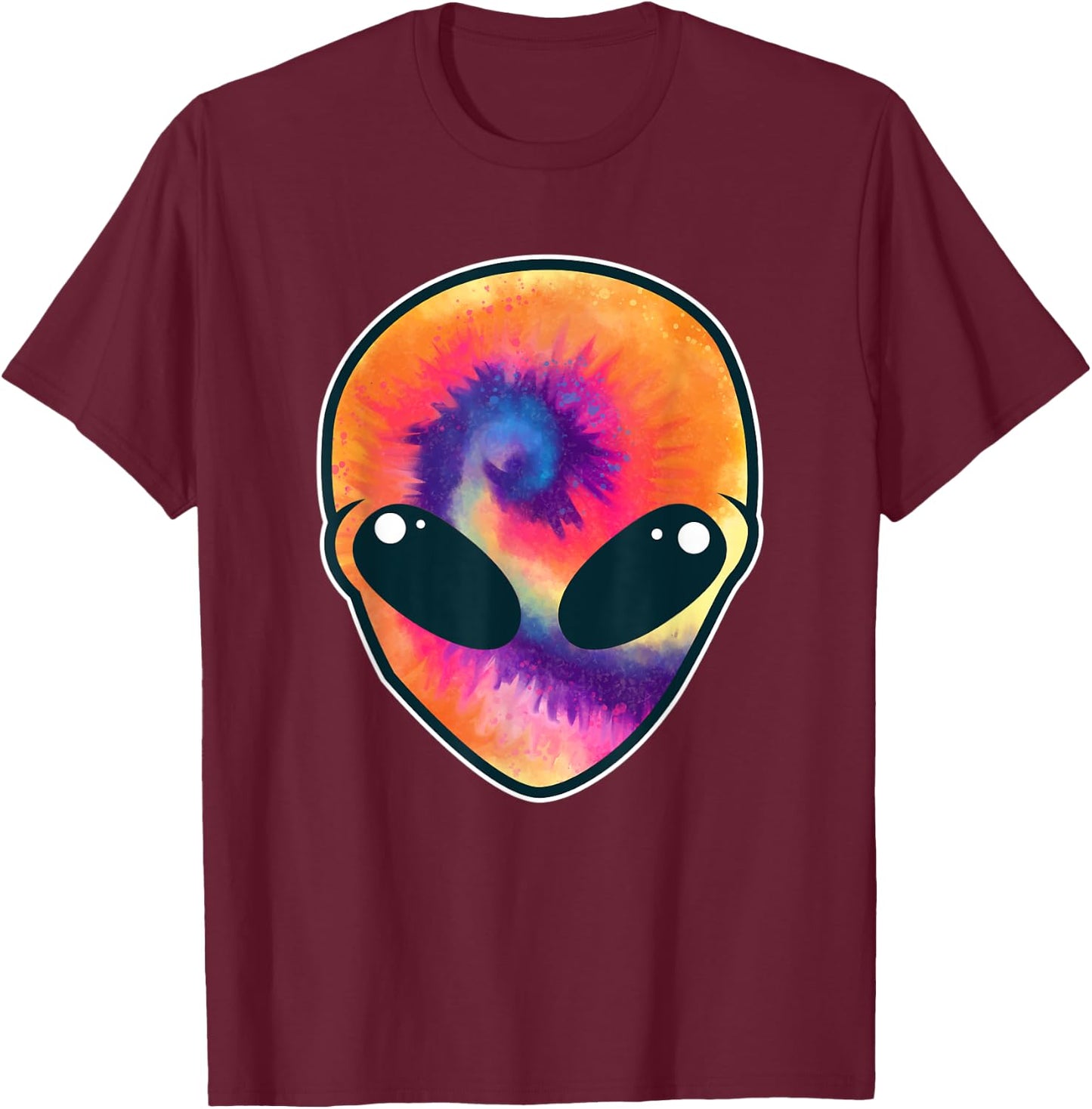 Funny Crazy Alien Head UFO Extraterrestrial Alien Lover T-Shirt - T-Shirt | Maroon
