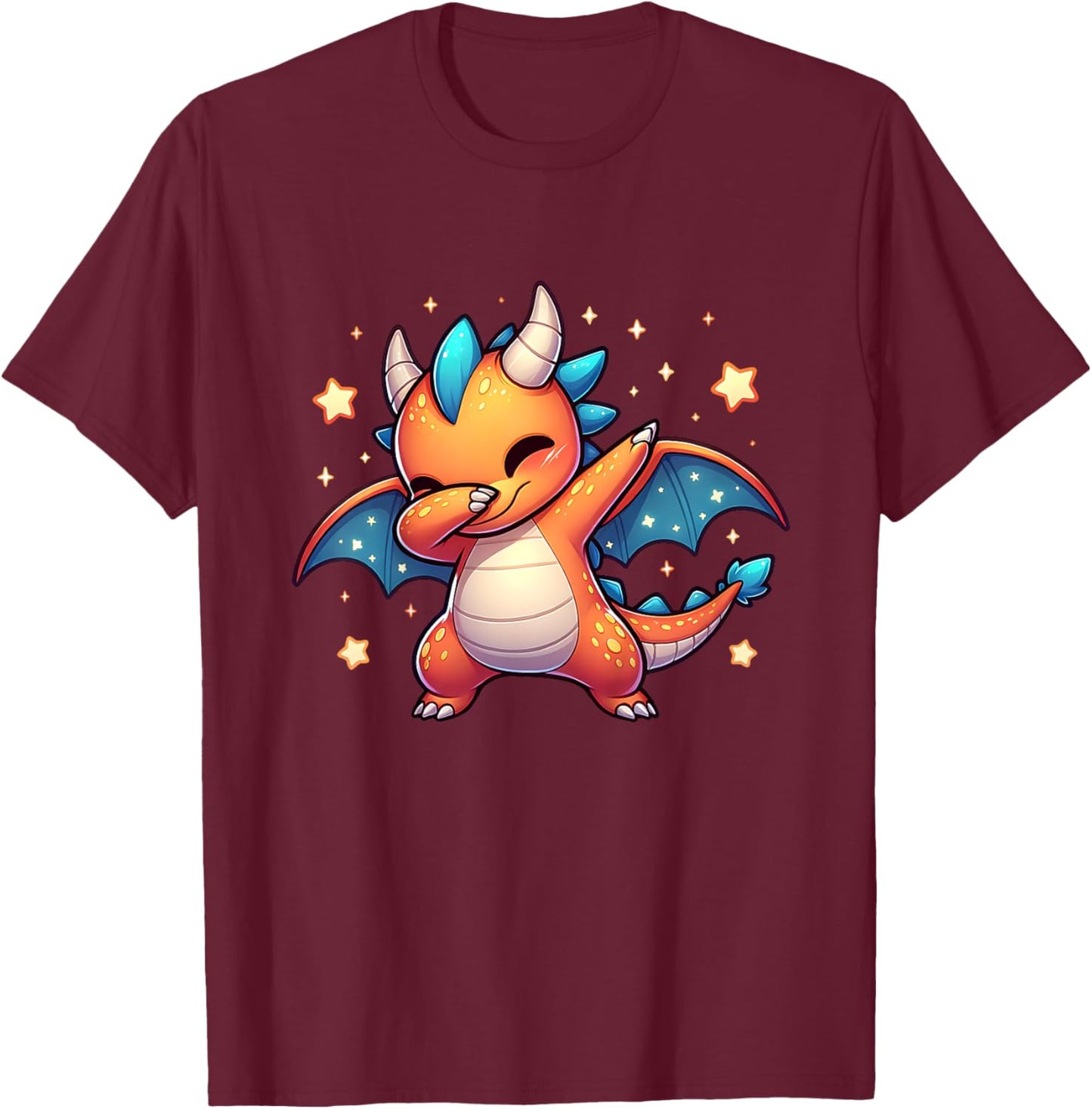 Dragon Dabbing Cute Ren Faire Graphic Toddler Girl Boy Funny T-Shirt - T-Shirt | Maroon