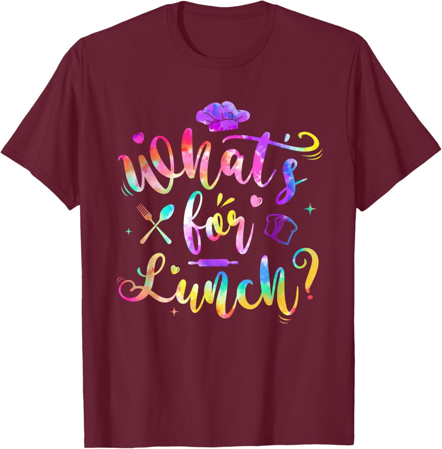 Whats for Lunch Funny Lunch Lady T-Shirt - T-Shirt | Maroon