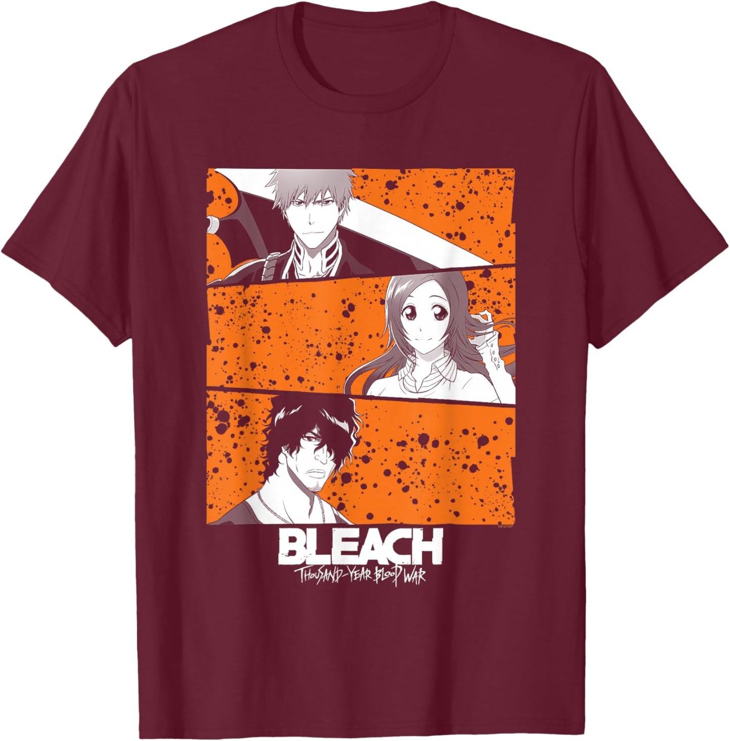 Bleach: Thousand Year Blood War Three Panel Characters Anime T-Shirt - T-Shirt | Maroon