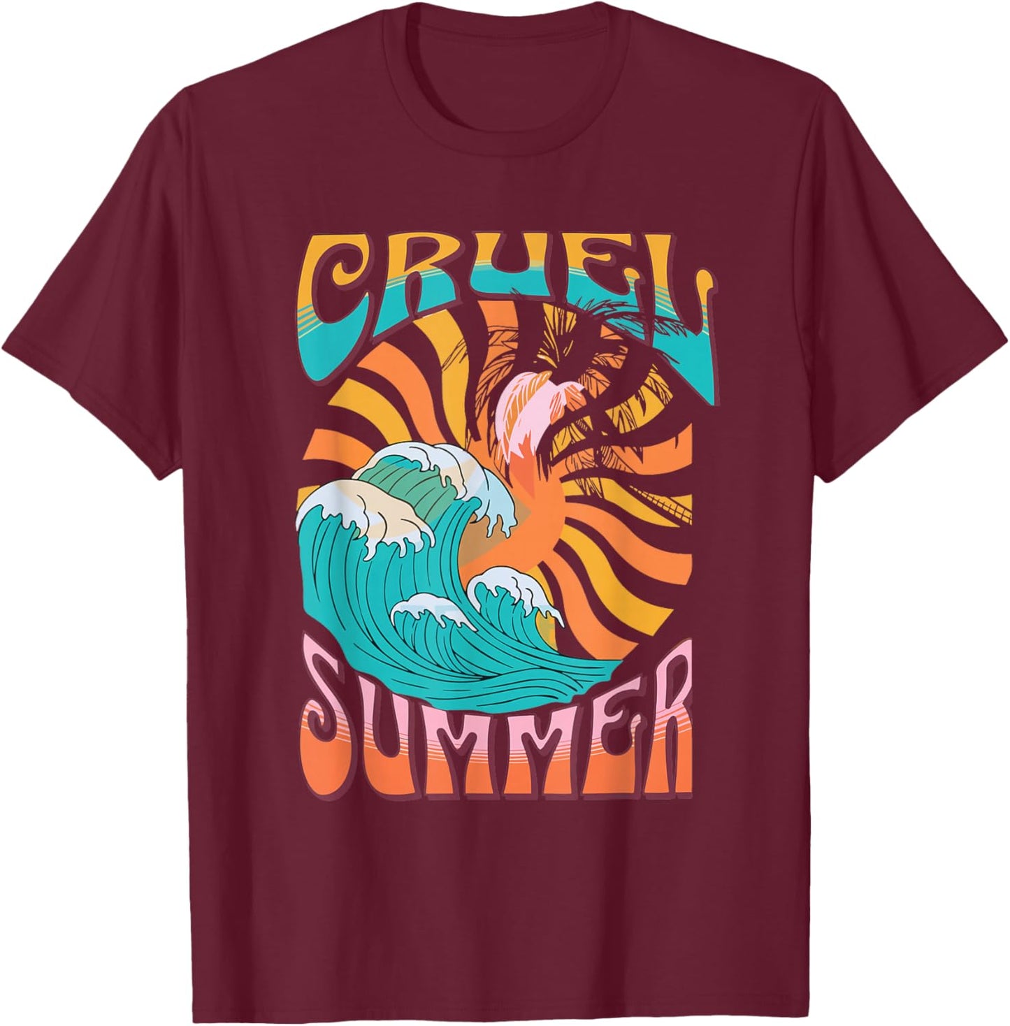 Cruel Summer Funny Cute Retro Vintage T-Shirt - T-Shirt | Maroon