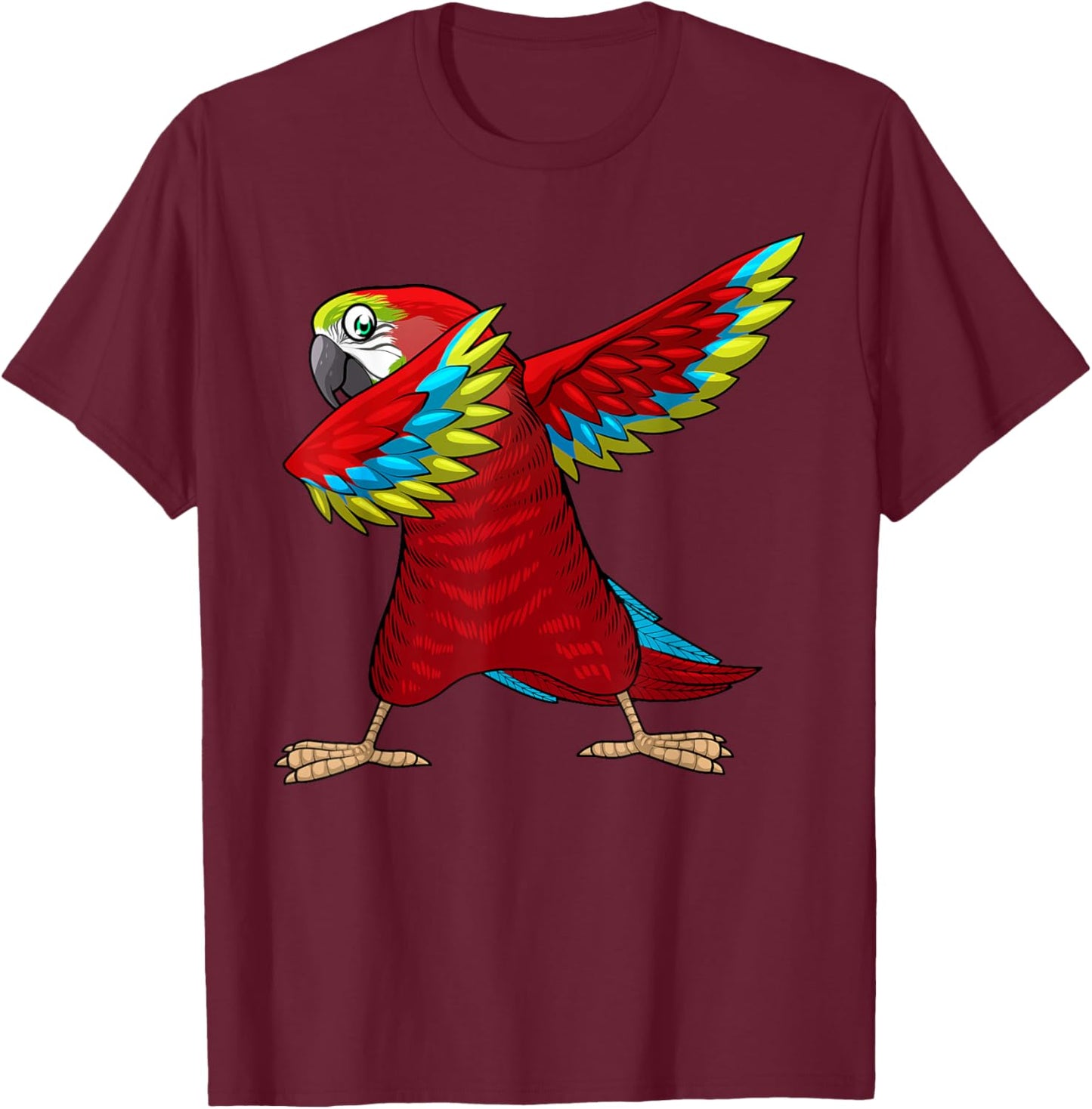 Cool Parrot Art Women Tropical Pet Bird Parrot Lover T-Shirt - T-Shirt | Maroon