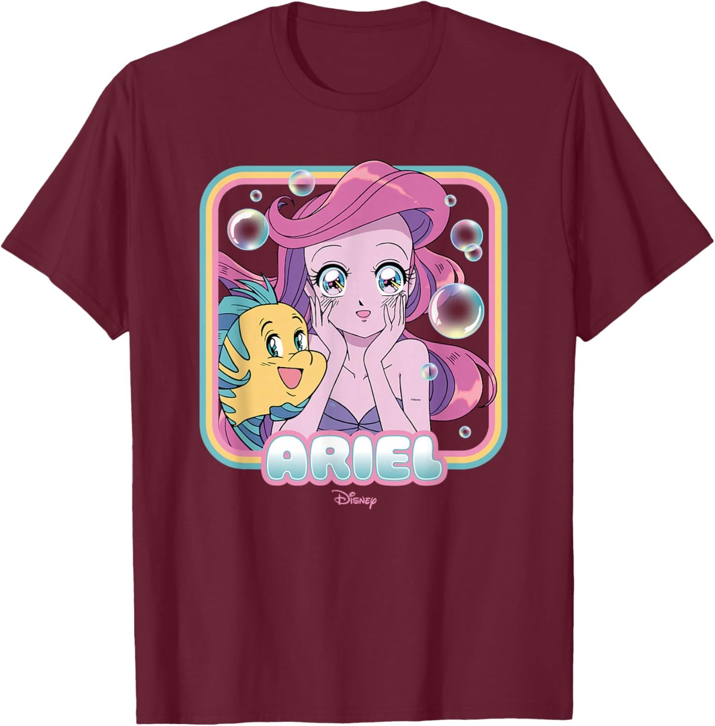 Disney Princess - Ariel Manga T-Shirt - T-Shirt | Maroon