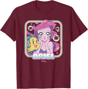 Disney Princess - Ariel Manga T-Shirt - T-Shirt | Maroon