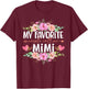 My Favorite People Call Me Mimi Shirt Floral Mother's Day T-Shirt - T-Shirt | Maroon