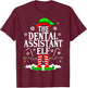 The Dental Assistant Elf Funny Christmas Dental Assistant T-Shirt - T-Shirt | Maroon