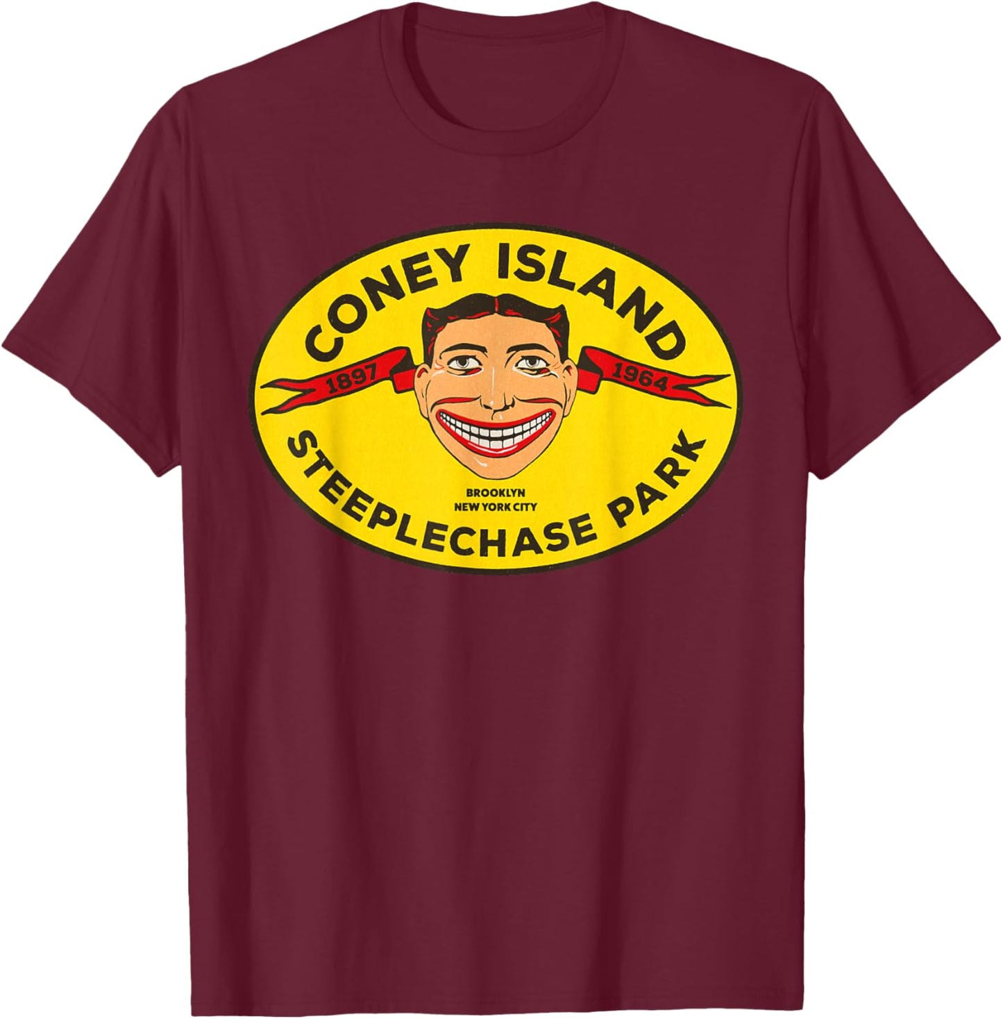 Coney Island Amusement Park T-Shirt - T-Shirt | Maroon
