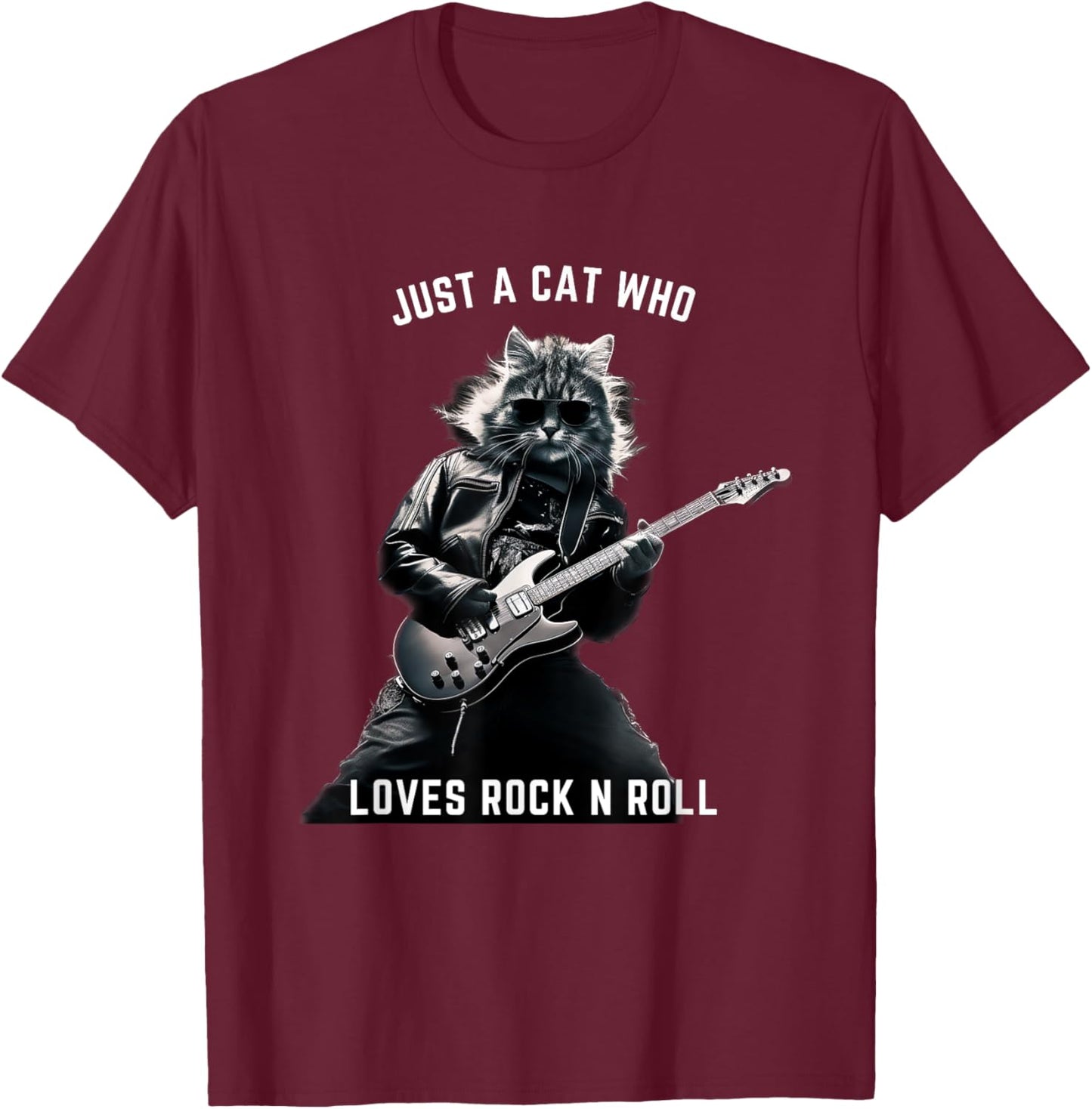 Just a cat that loves rock n roll Women Kids T-Shirt - T-Shirt | Maroon