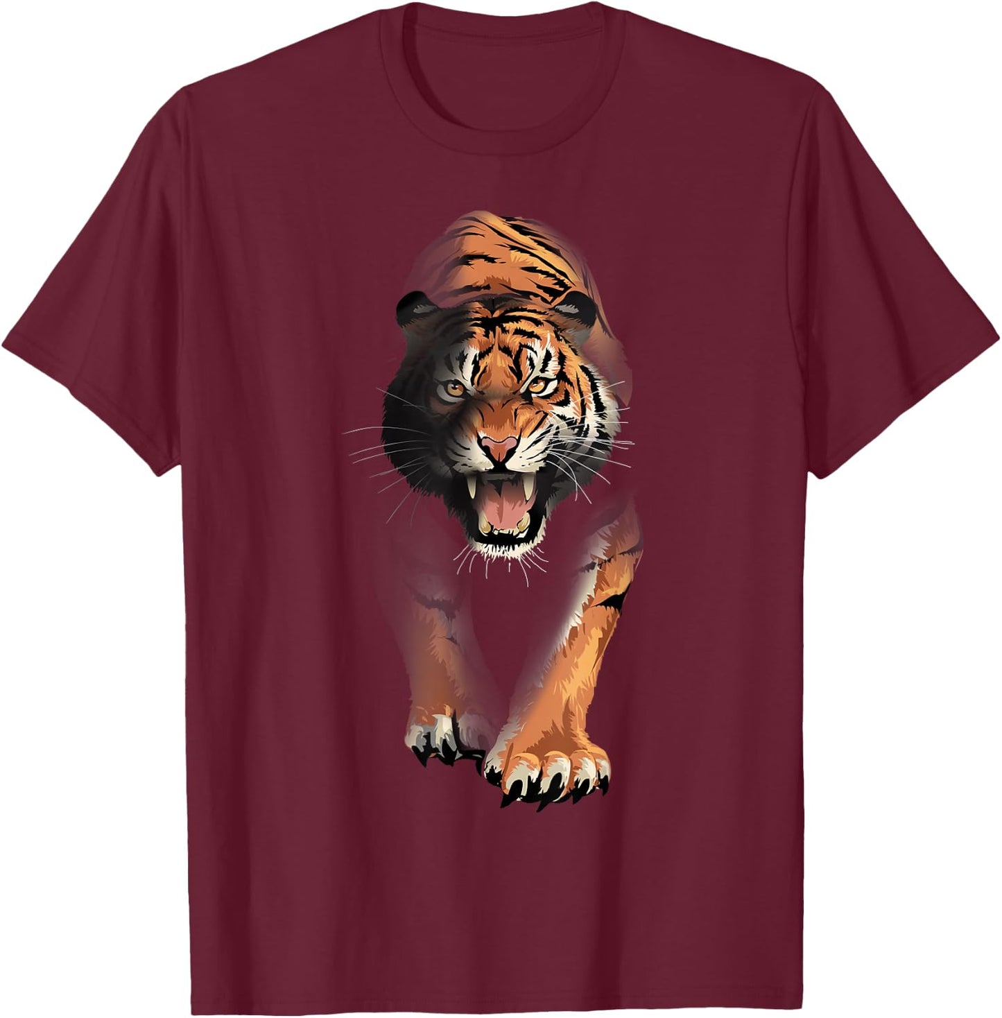tiger walking for lovers tigers Eyes Animal Wildlife big cat Women Kids T-Shirt - T-Shirt | Maroon