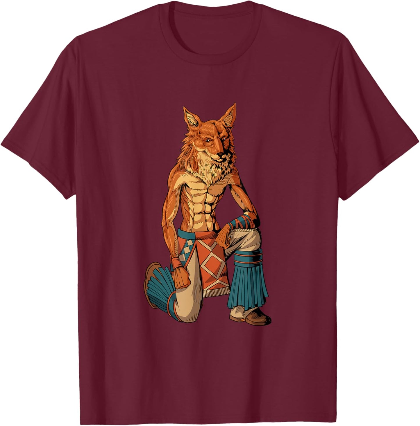 Trickster Coyote T-Shirt - T-Shirt | Maroon