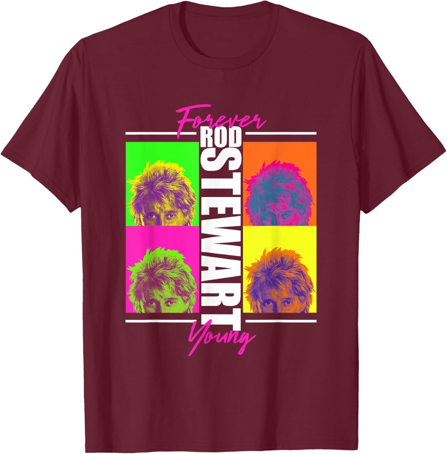 Rod Stewart Forever Young T-Shirt - T-Shirt | Maroon