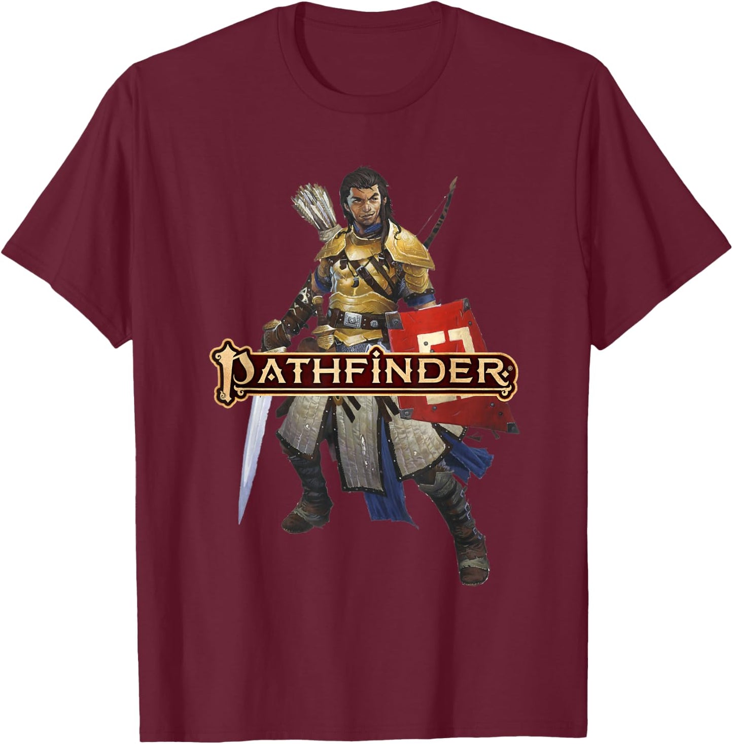 Pathfinder: Valeros the Fighter T-Shirt - T-Shirt | Maroon