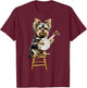 Yorkshire Terrier Yorkie Dog Playing Banjo Bluegrass T-Shirt - T-Shirt | Maroon