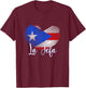 Boricua Jefa Puerto Rico Heart Flag Boricua Mom mothers day T-Shirt - T-Shirt | Maroon