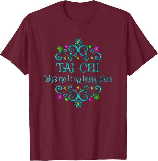 Tai Chi Happy Place T-Shirt - T-Shirt | Maroon