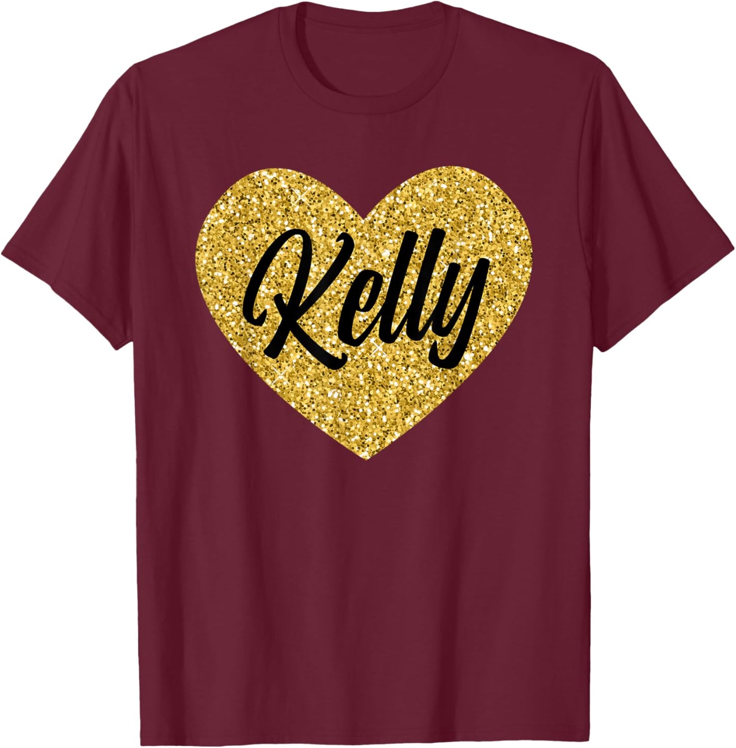 I Love Kelly Cute Kelly Heart Women Boys or Girls T-Shirt - T-Shirt | Maroon