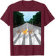 Funny Tabby Road Cat Parody T-Shirt - T-Shirt | Maroon