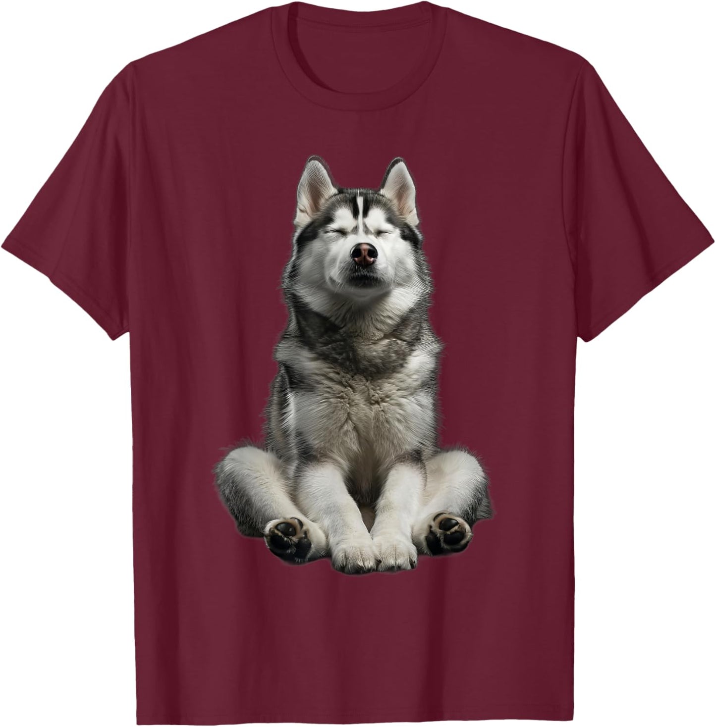 Siberian Husky Yoga T-Shirt - T-Shirt | Maroon