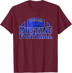 Friendswood Mustangs Football Pattern Royal T-Shirt - T-Shirt | Maroon