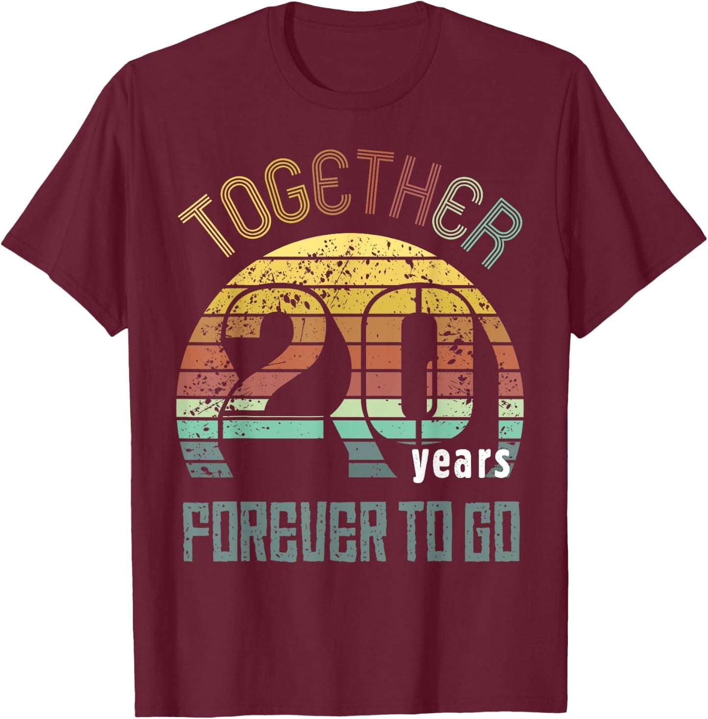Twenty Years Wedding Anniversary Gifts For Couples Matching T-Shirt - T-Shirt | Maroon