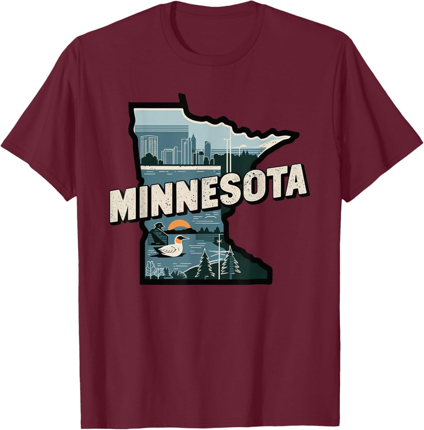 Minnesota State of Minnesota Retro Minnesota T-Shirt - T-Shirt | Maroon