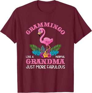 Tropical Pink Flamingo Funny Grammingo Like a Normal Grandma T-Shirt - T-Shirt | Maroon