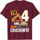 Kids 4 year old vehicles construction excavator Birthday 4th T-Shirt - T-Shirt | Maroon