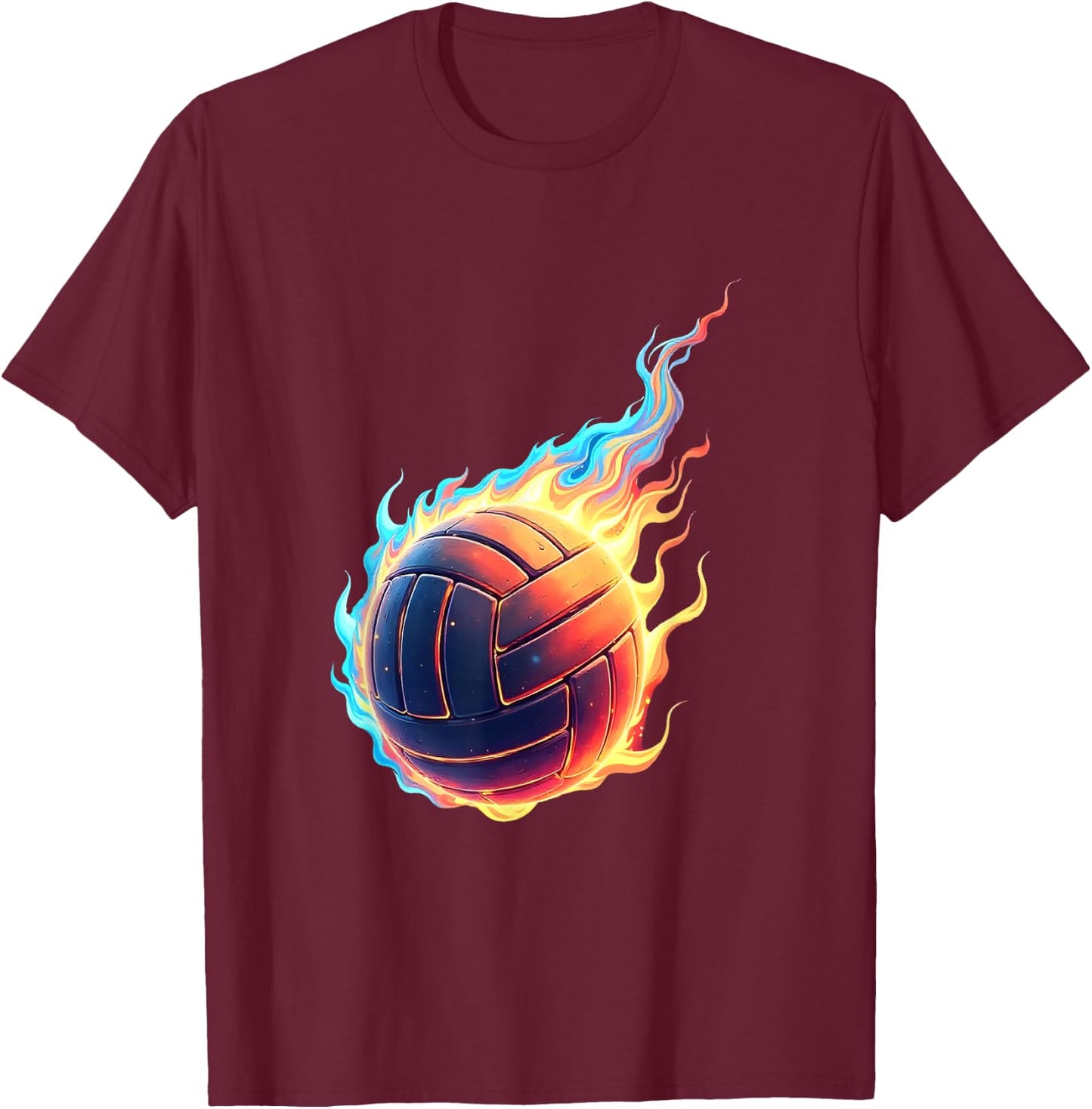 Volleyball Shirt - Fire Volleyball Player T-Shirt - T-Shirt | Maroon