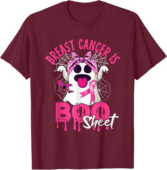 Breast Cancer Is Boo Sheet Halloween Breast Cancer Awareness T-Shirt - T-Shirt | Maroon