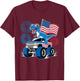 Dinosaur 4th Of July T Rex Dinosaur Monster Truck Dino T-Shirt - T-Shirt | Maroon