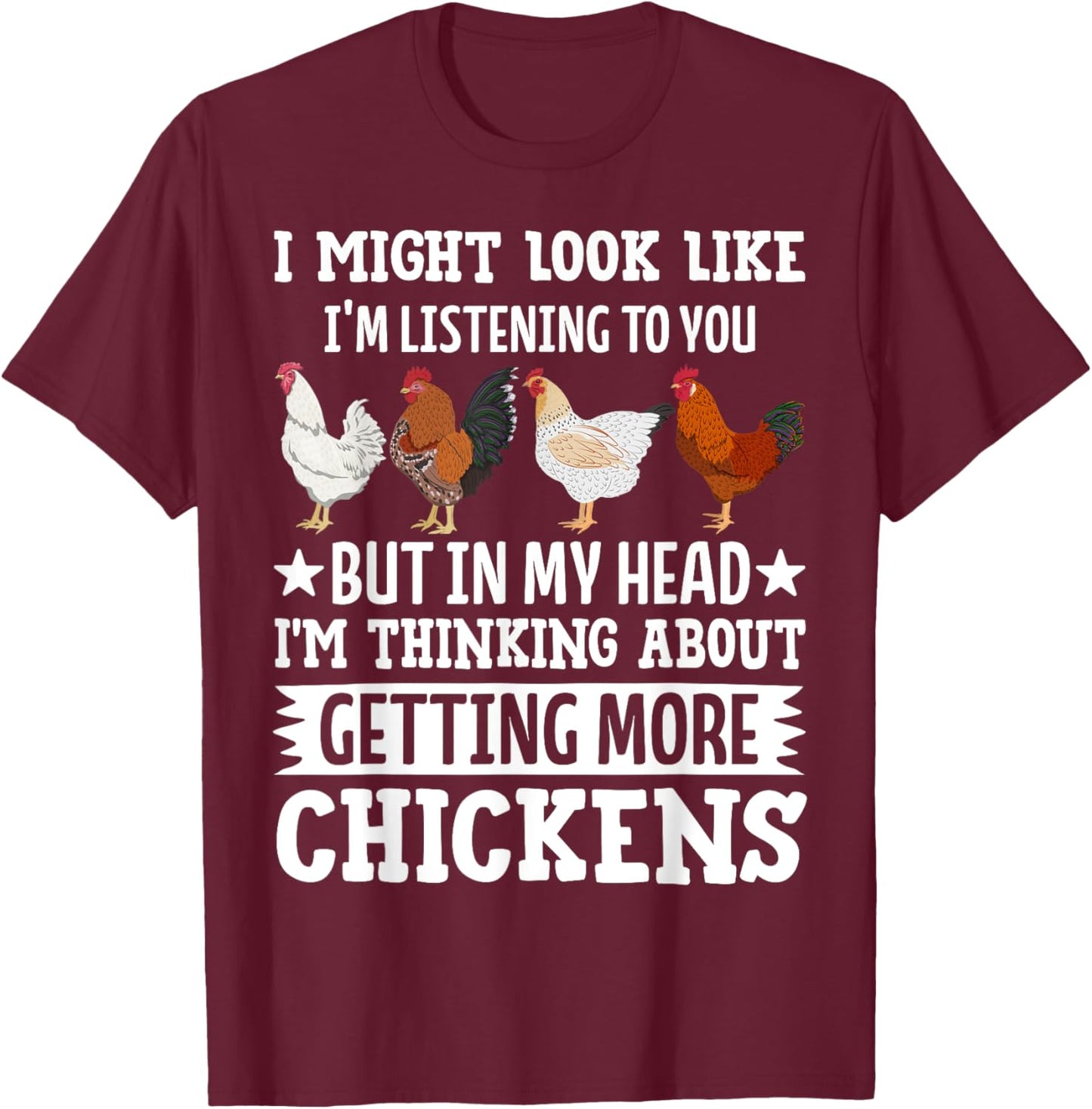Funny Chicken Shirt Men Farmer Chicken T-Shirt - T-Shirt | Maroon