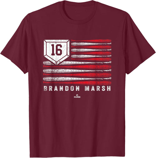 Vintage US Flag Baseball Stripes Brandon Marsh MLBPA