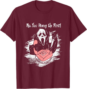 No You Hang Up First Ghost Calling Halloween T-Shirt - T-Shirt | Maroon