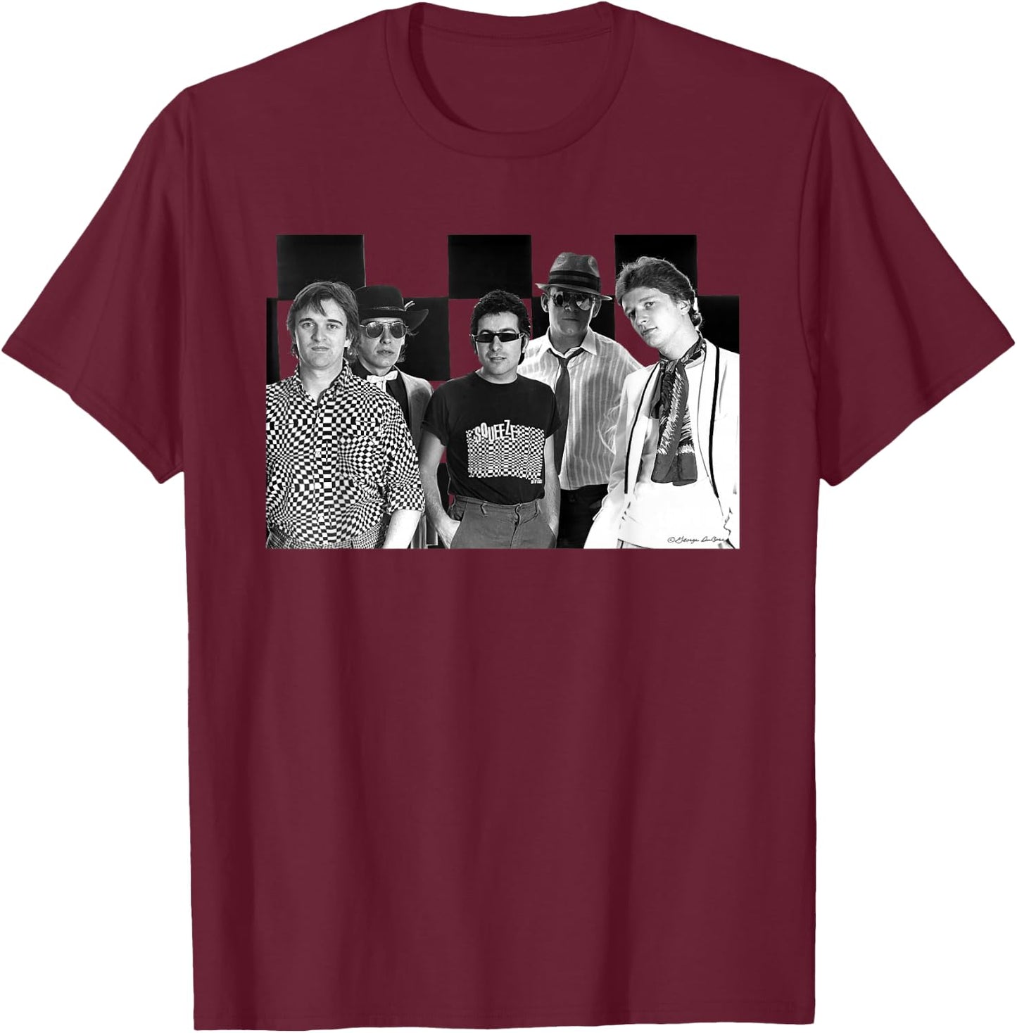 Squeeze Band Chequered Photo By George DuBose T-Shirt - T-Shirt | Maroon
