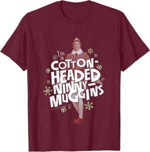 Kids Elf Buddy Cotton Headed Ninny Muggins Snowflake Poster T-Shirt - T-Shirt | Maroon