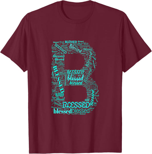 Turquoise B - Blessed in Countless Ways Turquoise Graphic T-Shirt - T-Shirt | Maroon