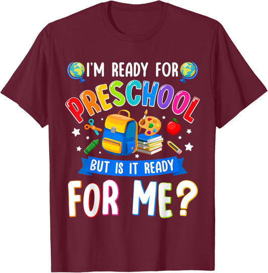Pre-k Back To School First Day Of Preschool Boy Girl T-Shirt - T-Shirt | Maroon