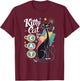 Retro Mid-Century Modern Kitty Cat Tea Room Design Women T-Shirt - T-Shirt | Maroon