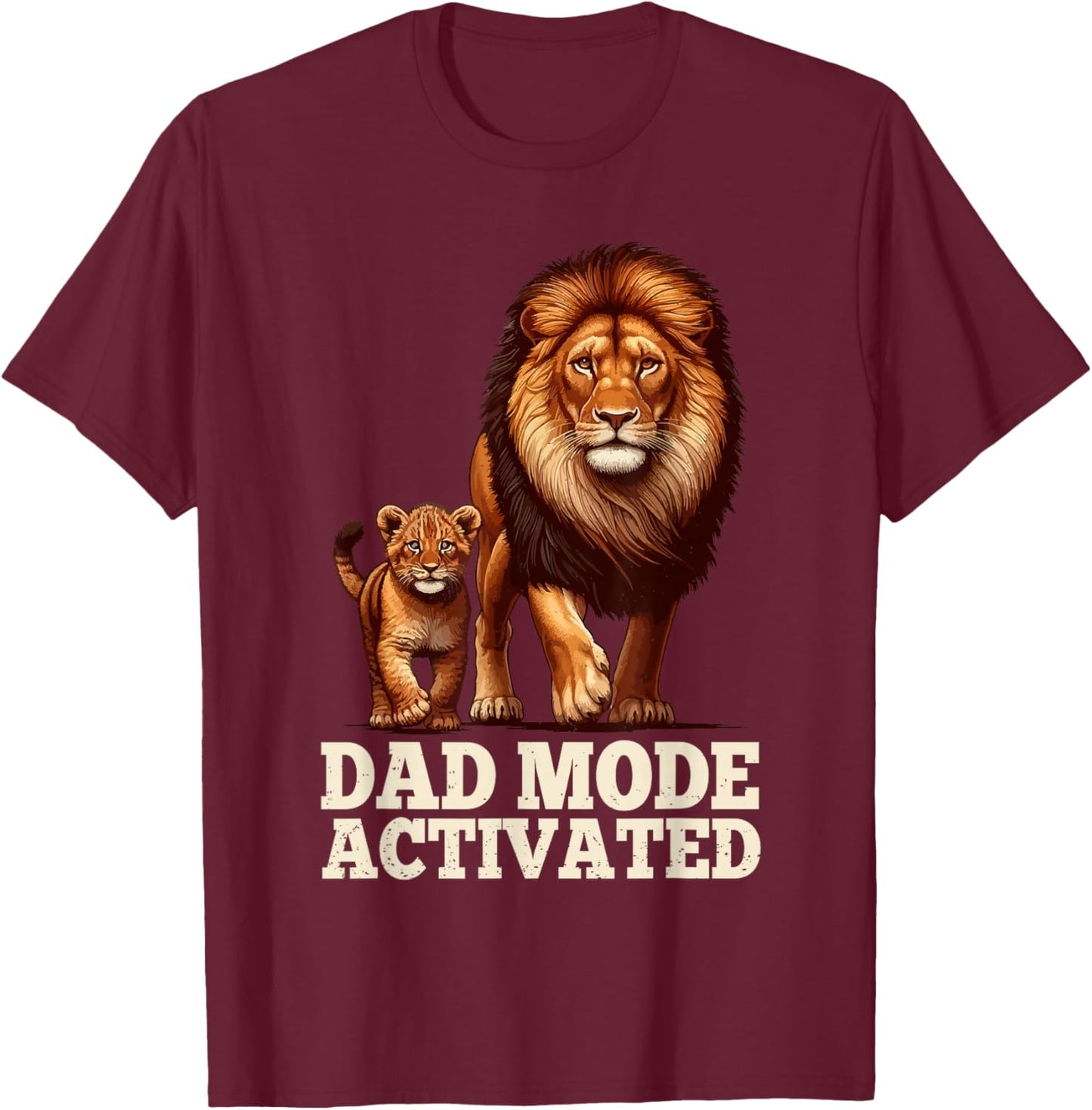 Dad Mode Activated Fathers Day Papa Daddy Husband Grandpa T-Shirt - T-Shirt | Maroon