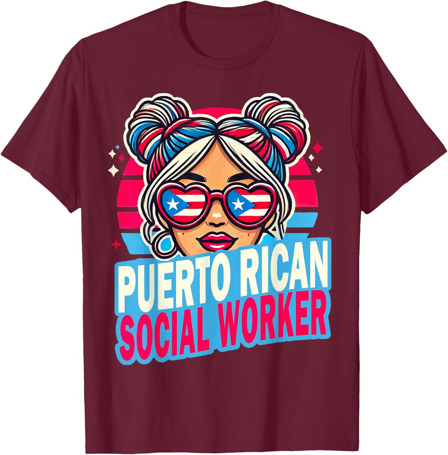 Puerto Rican Latina Social Worker MSW Masters Graduation T-Shirt - T-Shirt | Maroon