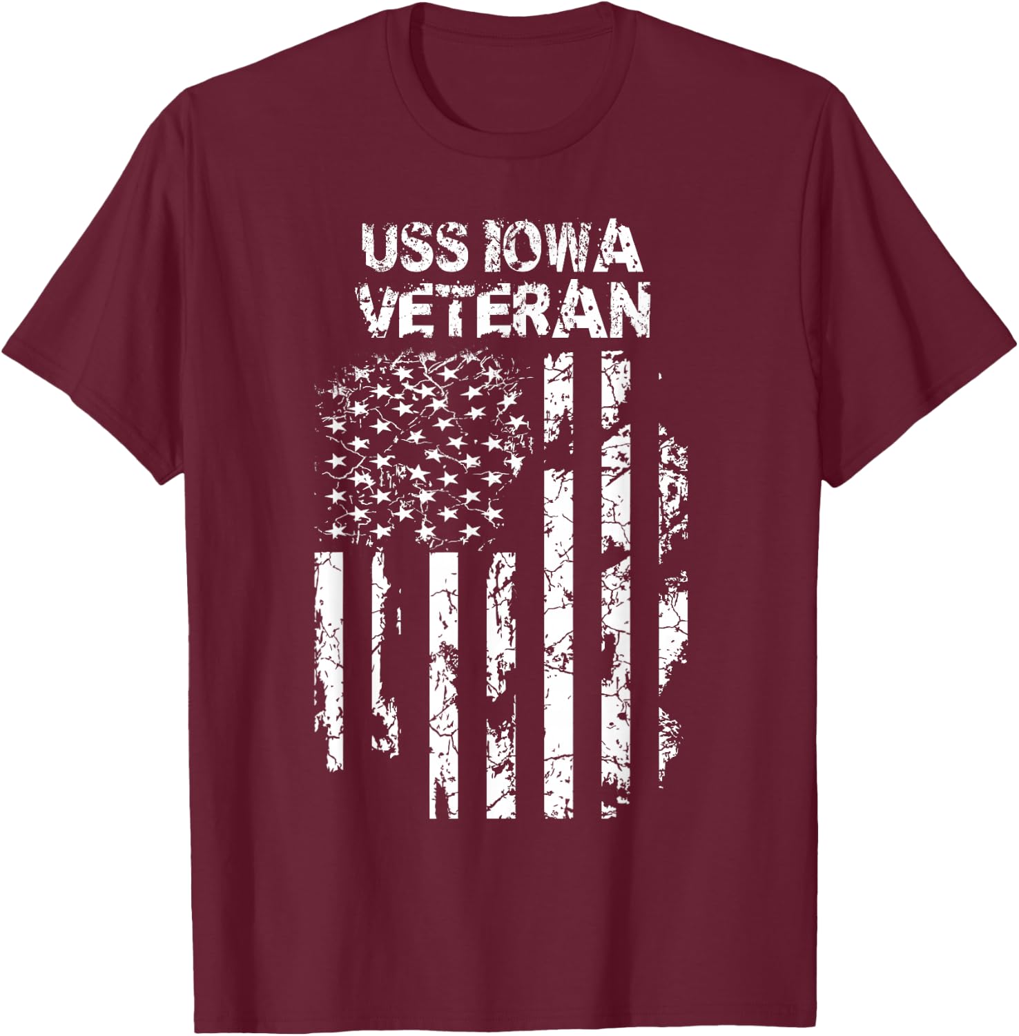 USS Iowa Veteran T-Shirt - T-Shirt | Maroon