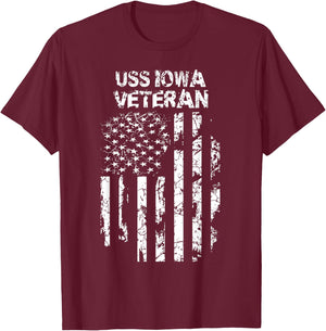 USS Iowa Veteran T-Shirt - T-Shirt | Maroon