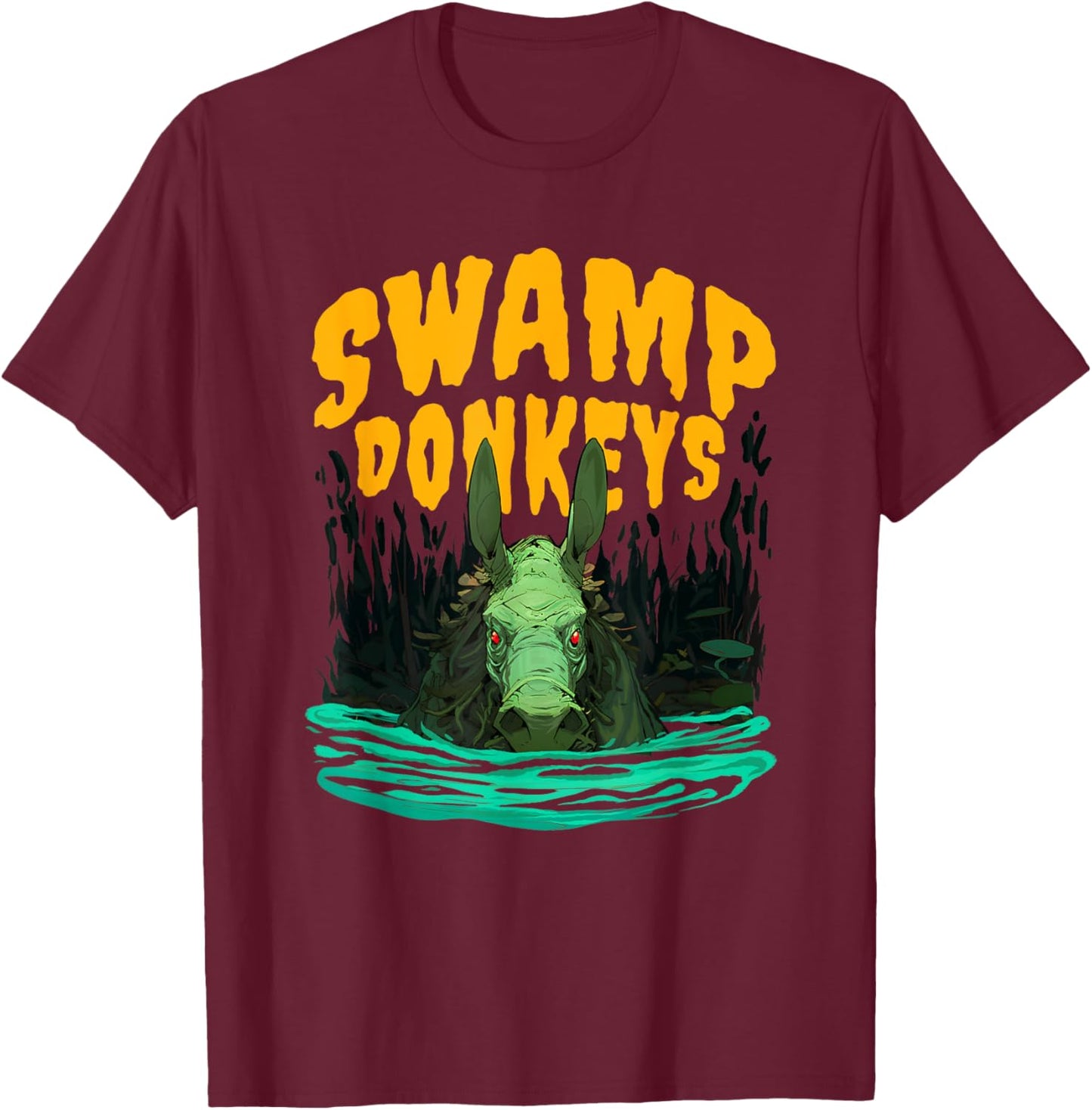 Parody Funny Swamp Donkey T-Shirt - T-Shirt | Maroon