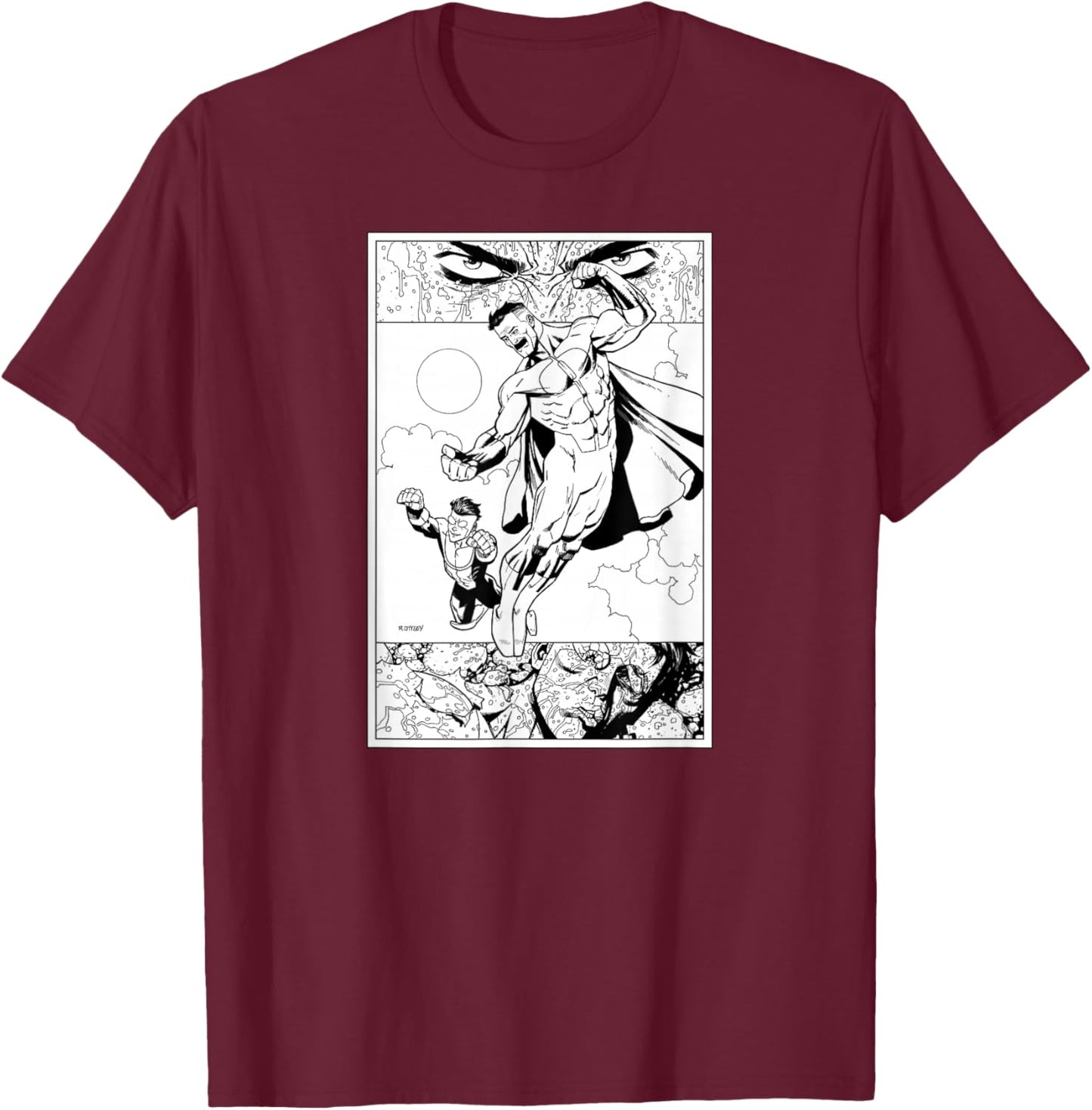 Invincible Omni-Man & Mark T-Shirt - T-Shirt | Maroon