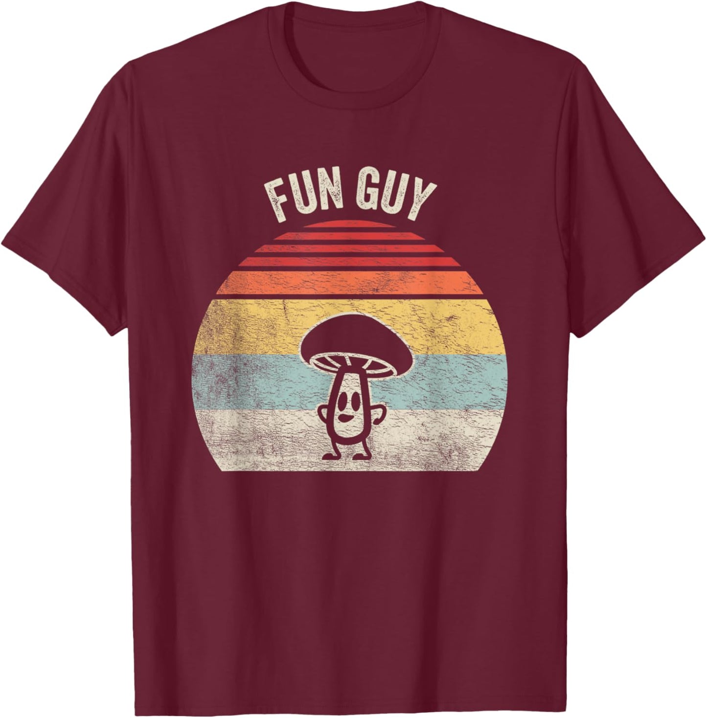 Vintage Fun Guy Fungi Shirt Funny Mushroom Fungus Humor T-Shirt - T-Shirt | Maroon