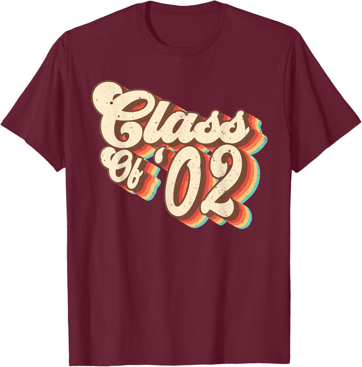 2002 Class Reunion Retro Class Of 02 High School Graduation T-Shirt - T-Shirt | Maroon