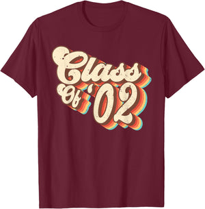 2002 Class Reunion Retro Class Of 02 High School Graduation T-Shirt - T-Shirt | Maroon