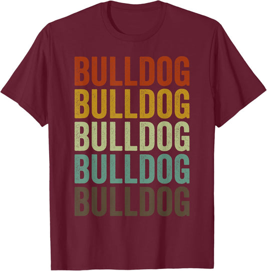 Bulldog Retro T-Shirt - T-Shirt | Maroon